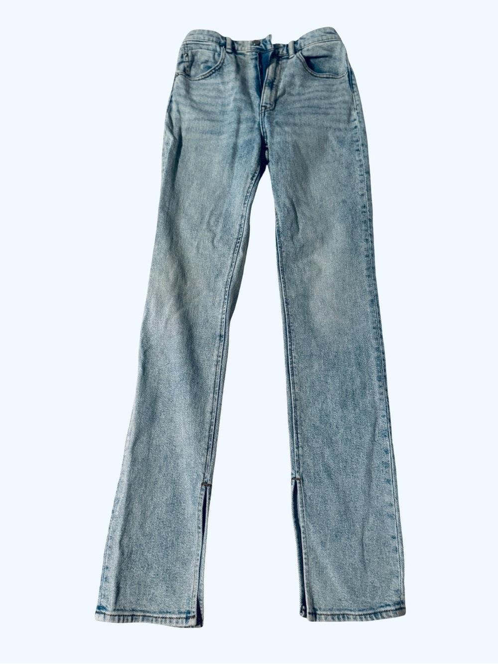 Alexander Wang Wide-Leg Flare Jeans with Front Hem Slits